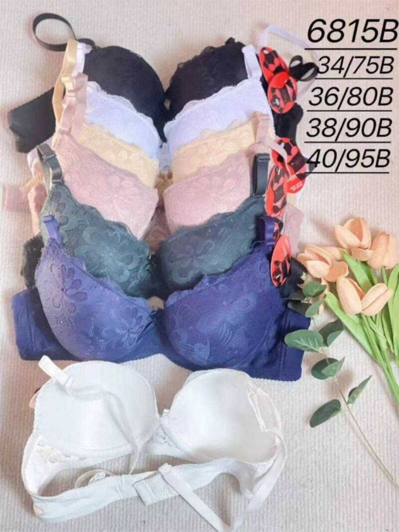 Biustonosze damskie Roz B, 1 kolor Paczka 6 szt